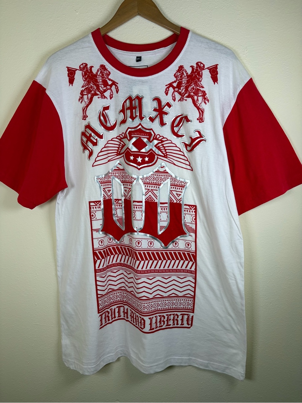 NWT Southpole Men’s XXL Graphic T Shirt Red White Truth Liberty Y2K Streetwear